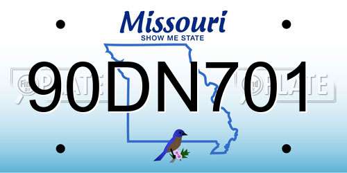 90DN701 Missouri License Plate