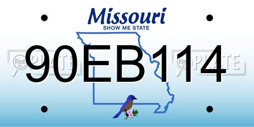 90EB114 Missouri License Plate