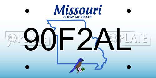 90F2AL Missouri License Plate