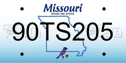 90TS205 Missouri License Plate