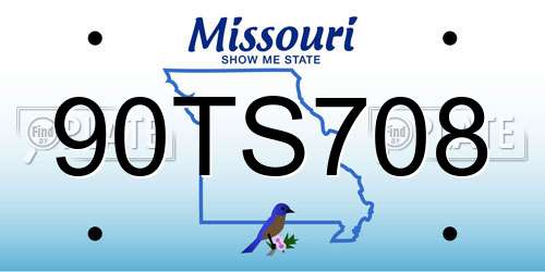 90TS708 Missouri License Plate