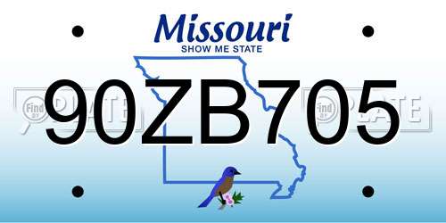 90ZB705 Missouri License Plate