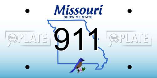 911 Missouri License Plate