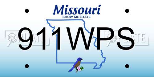911WPS Missouri License Plate