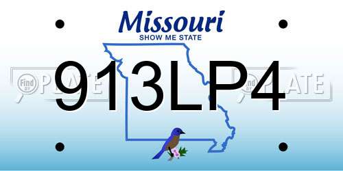913LP4 Missouri License Plate