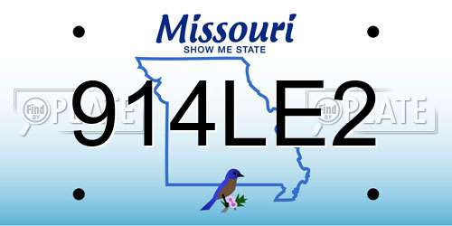 914LE2 Missouri License Plate