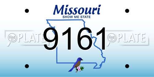 9161 Missouri License Plate
