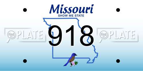 918 Missouri License Plate