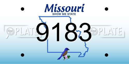 9183 Missouri License Plate