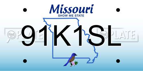 91K1SL Missouri License Plate