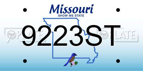 9223ST Missouri License Plate