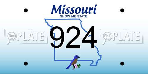 924 Missouri License Plate