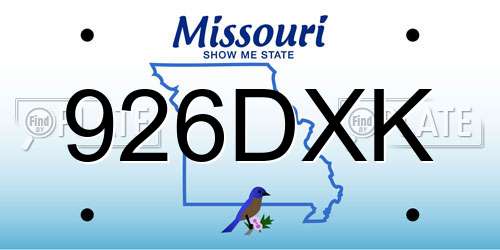 926DXK Missouri License Plate