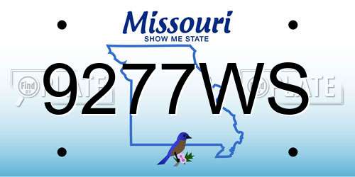 9277WS Missouri License Plate