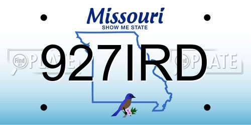 927IRD Missouri License Plate