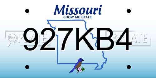 927KB4 Missouri License Plate