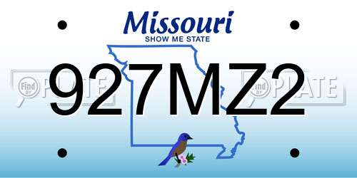927MZ2 Missouri License Plate