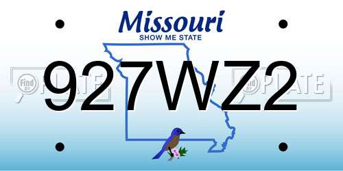 927WZ2 Missouri License Plate