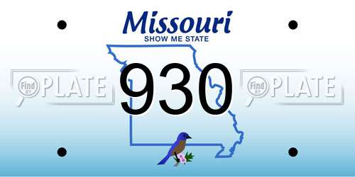 930 Missouri License Plate