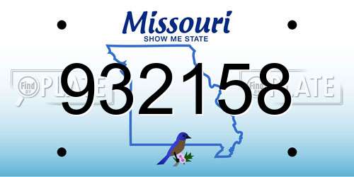 932158 Missouri License Plate