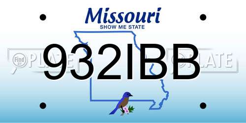 932IBB Missouri License Plate