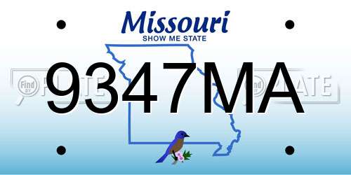 9347MA Missouri License Plate