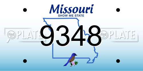9348 Missouri License Plate