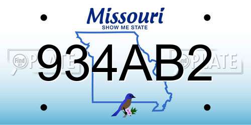 934AB2 Missouri License Plate