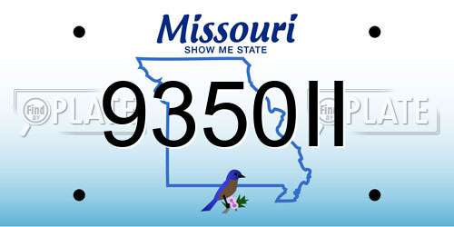 9350II Missouri License Plate