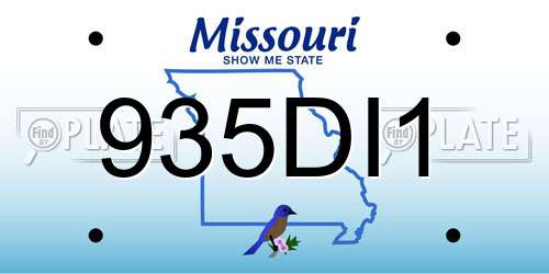 935DI1 Missouri License Plate
