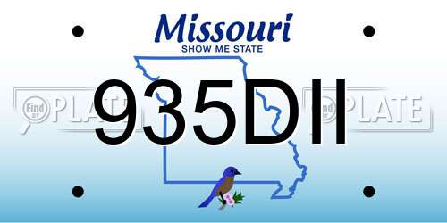 935DII Missouri License Plate