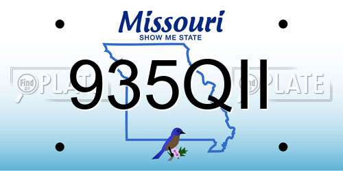 935QII Missouri License Plate