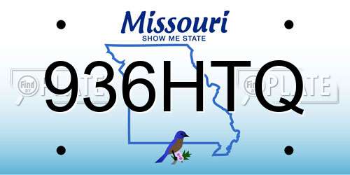 936HTQ Missouri License Plate