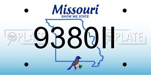 9380II Missouri License Plate