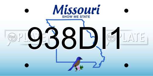 938DI1 Missouri License Plate