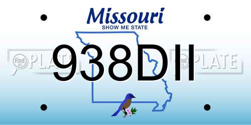 938DII Missouri License Plate