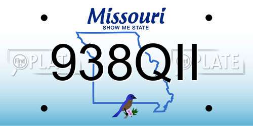 938QII Missouri License Plate