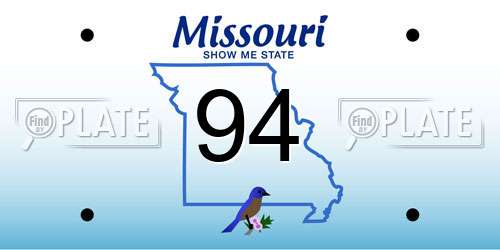 94 Missouri License Plate