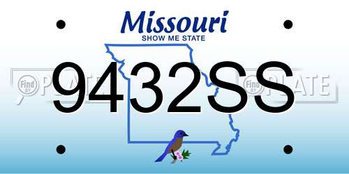 9432SS Missouri License Plate