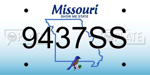 9437SS Missouri License Plate