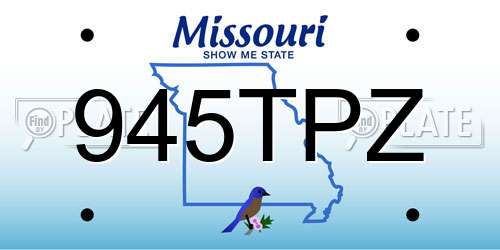 945TPZ Missouri License Plate