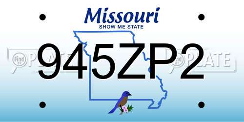 945ZP2 Missouri License Plate