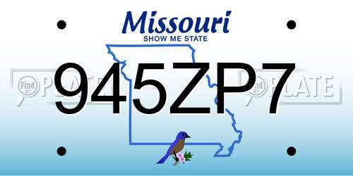 945ZP7 Missouri License Plate