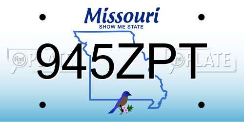 945ZPT Missouri License Plate