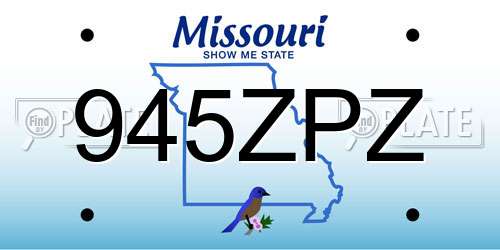 945ZPZ Missouri License Plate