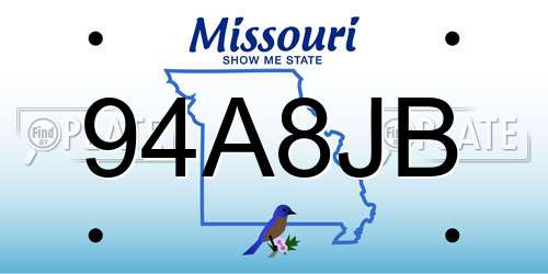 94A8JB Missouri License Plate