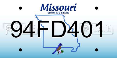 94FD401 Missouri License Plate