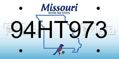 94HT973 Missouri License Plate