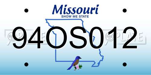 94OS012 Missouri License Plate