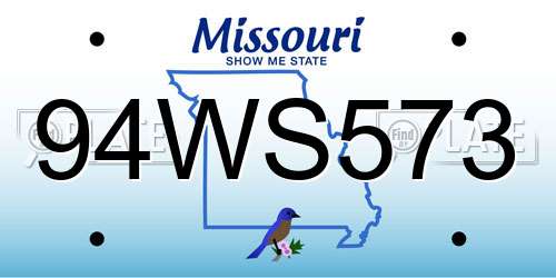 94WS573 Missouri License Plate
